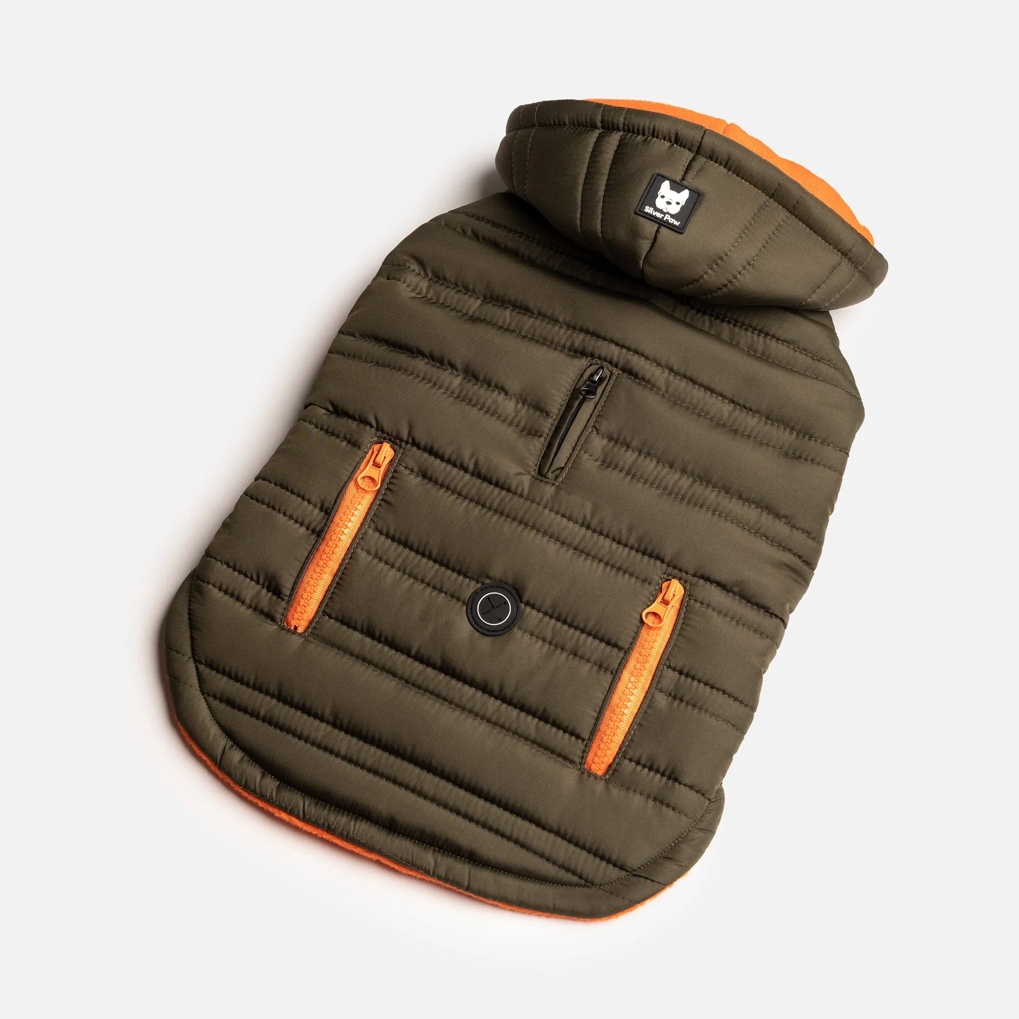 🌲 Noah Dog Jacket – Quilted Water-Resistant Winter Coat with Harness Access (Cypress Green)