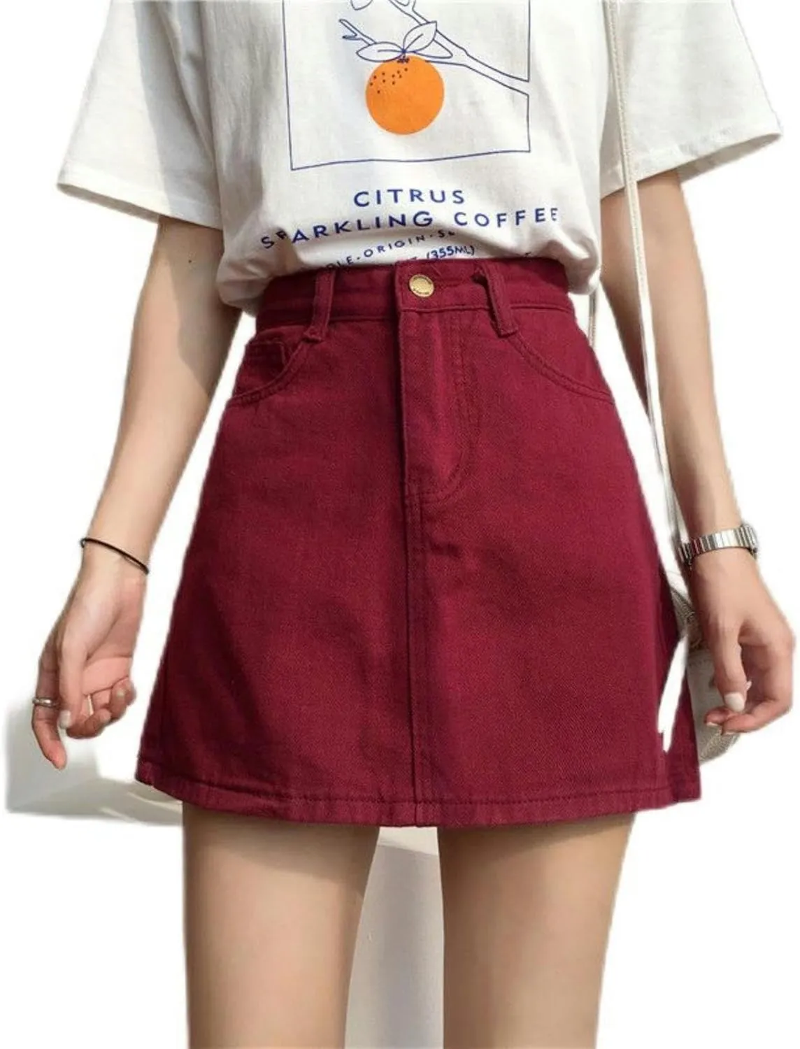 2023 Summer New Women Skirt Denim Skirt Students High-Waisted Skinny Versatile A-line Skirt Female