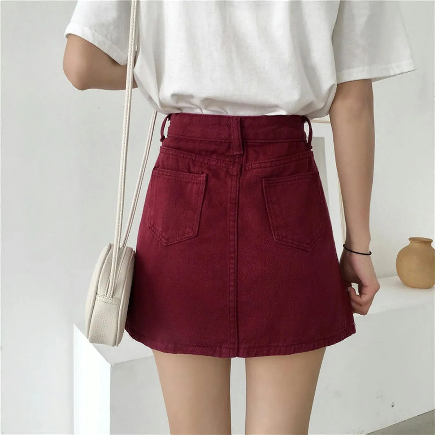 2023 Summer New Women Skirt Denim Skirt Students High-Waisted Skinny Versatile A-line Skirt Female