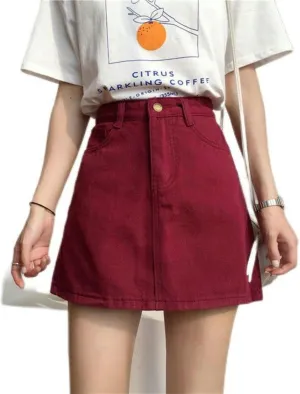 2023 Summer New Women Skirt Denim Skirt Students High-Waisted Skinny Versatile A-line Skirt Female