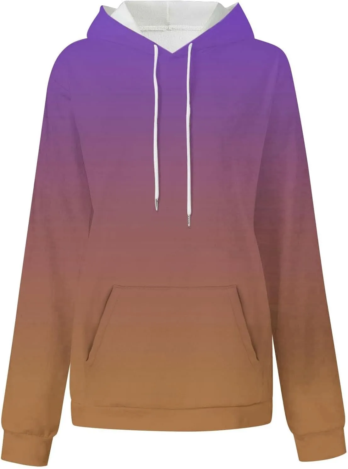 2024 Hoodies for Women Y2K Gradient Print Oversized Sweatshirt Casual Drawstring Hooded Pullover with Pocket