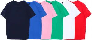 6 Pack Men's Pure Cotton T-Shirts Loose Casual Short Sleeve Crew Neck T-Shirt Soft Comfortable Classic Tee Tops