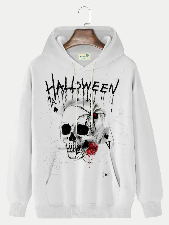 Alohadaddy Halloween Skull Men's Pocket Casual Hoodie