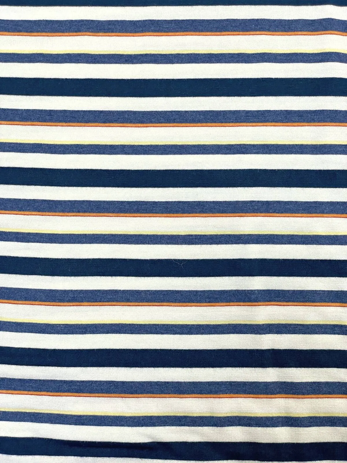 Alps Striped Cotton L/S Tee - Blue/White/Orange