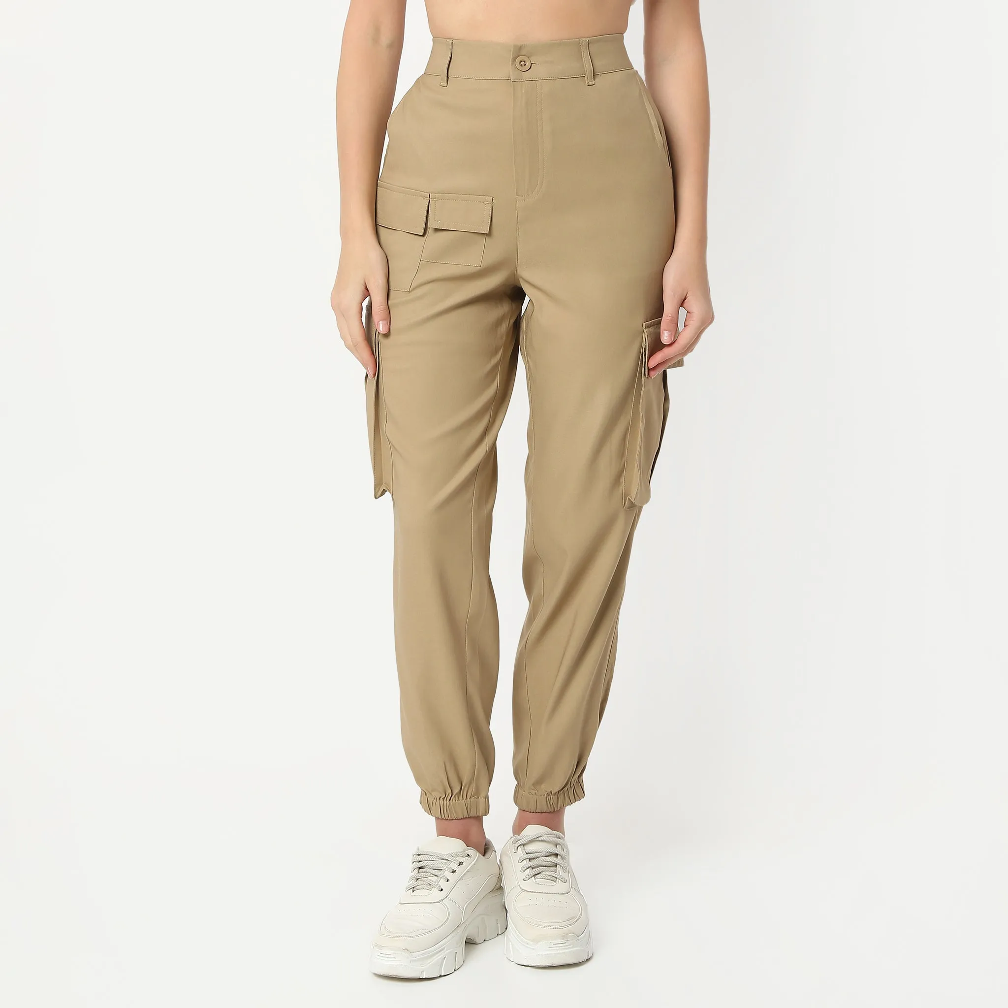 Ankle Length High Rise Cargo Pant with Patch Pocket