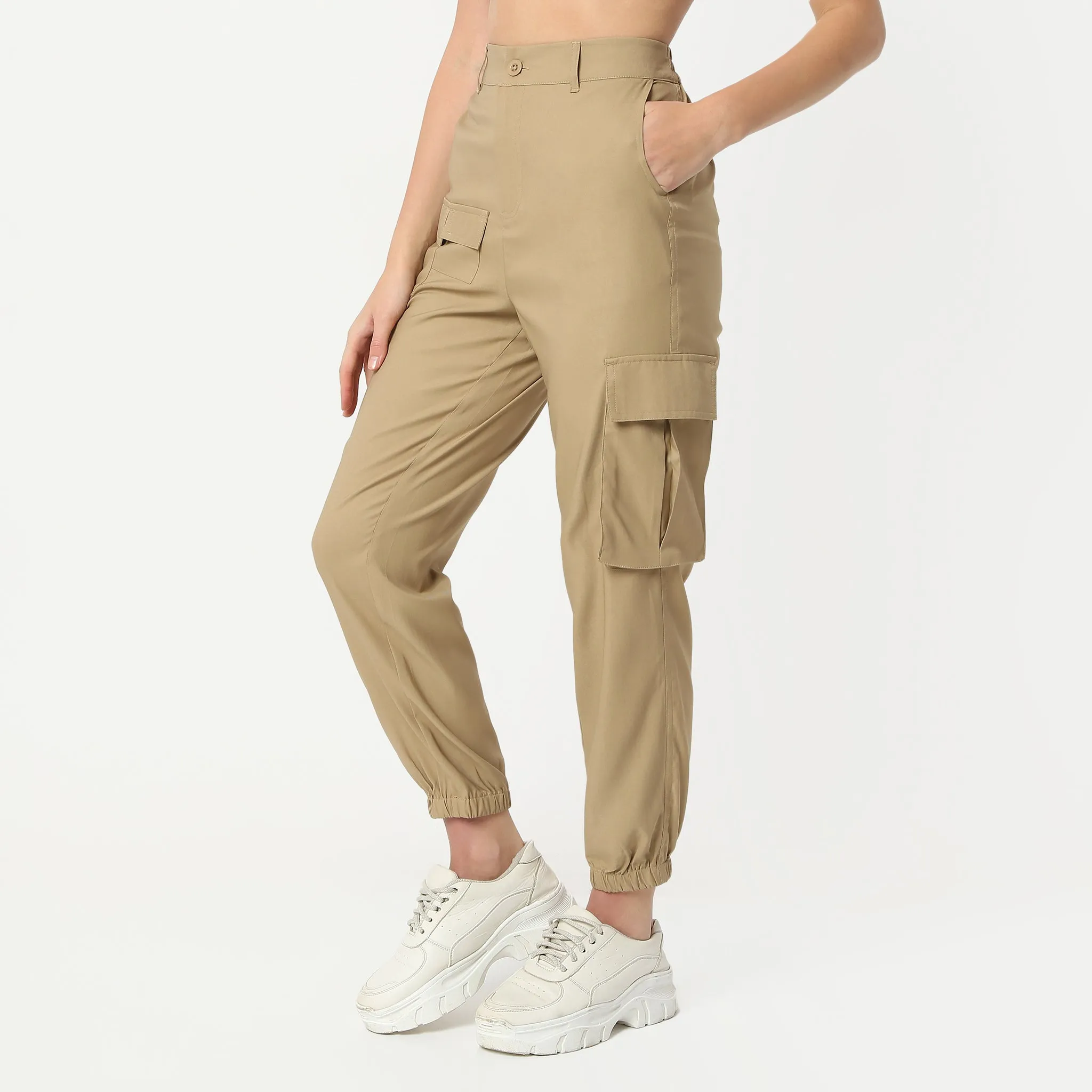 Ankle Length High Rise Cargo Pant with Patch Pocket