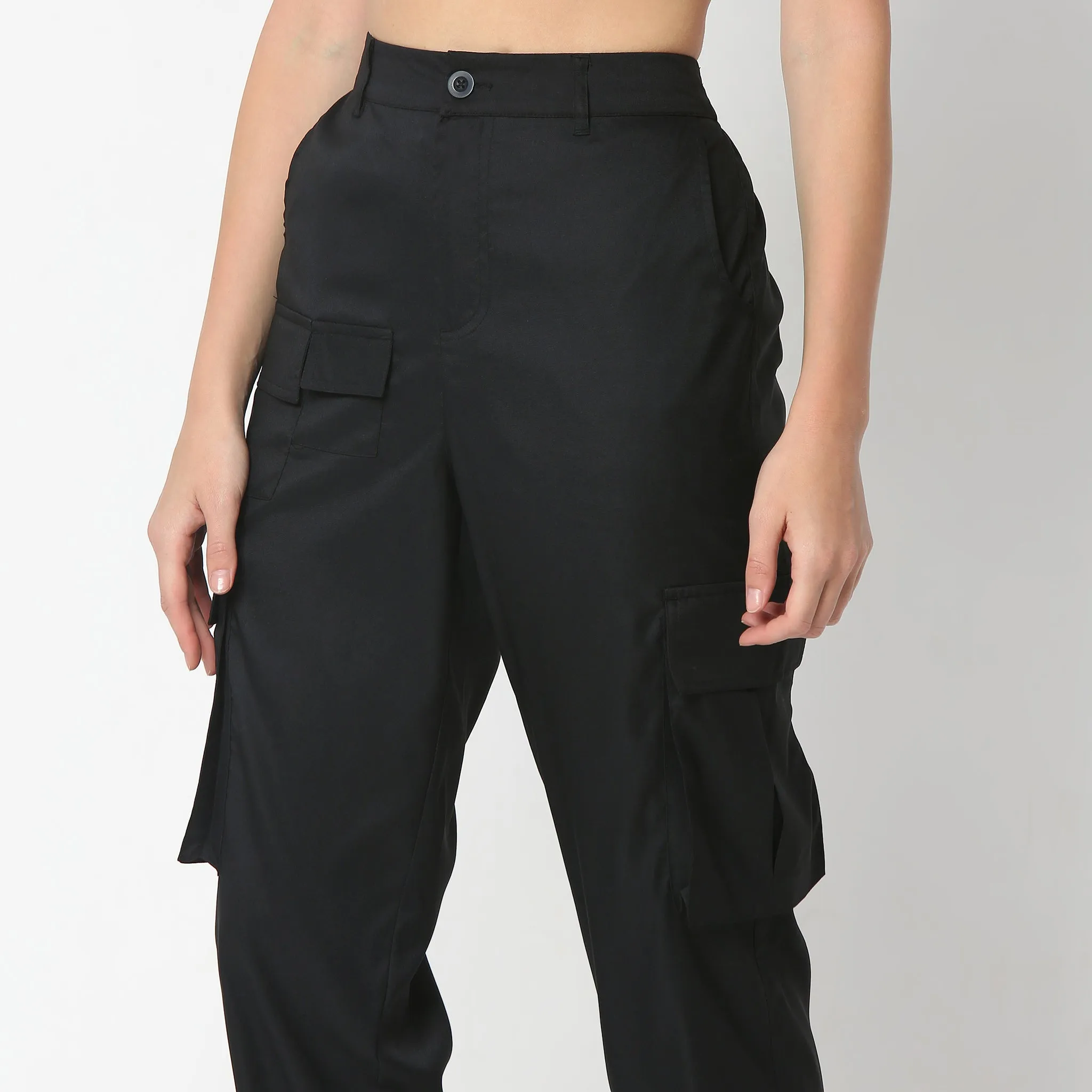 Ankle Length High Rise Cargo Pant with Patch Pocket