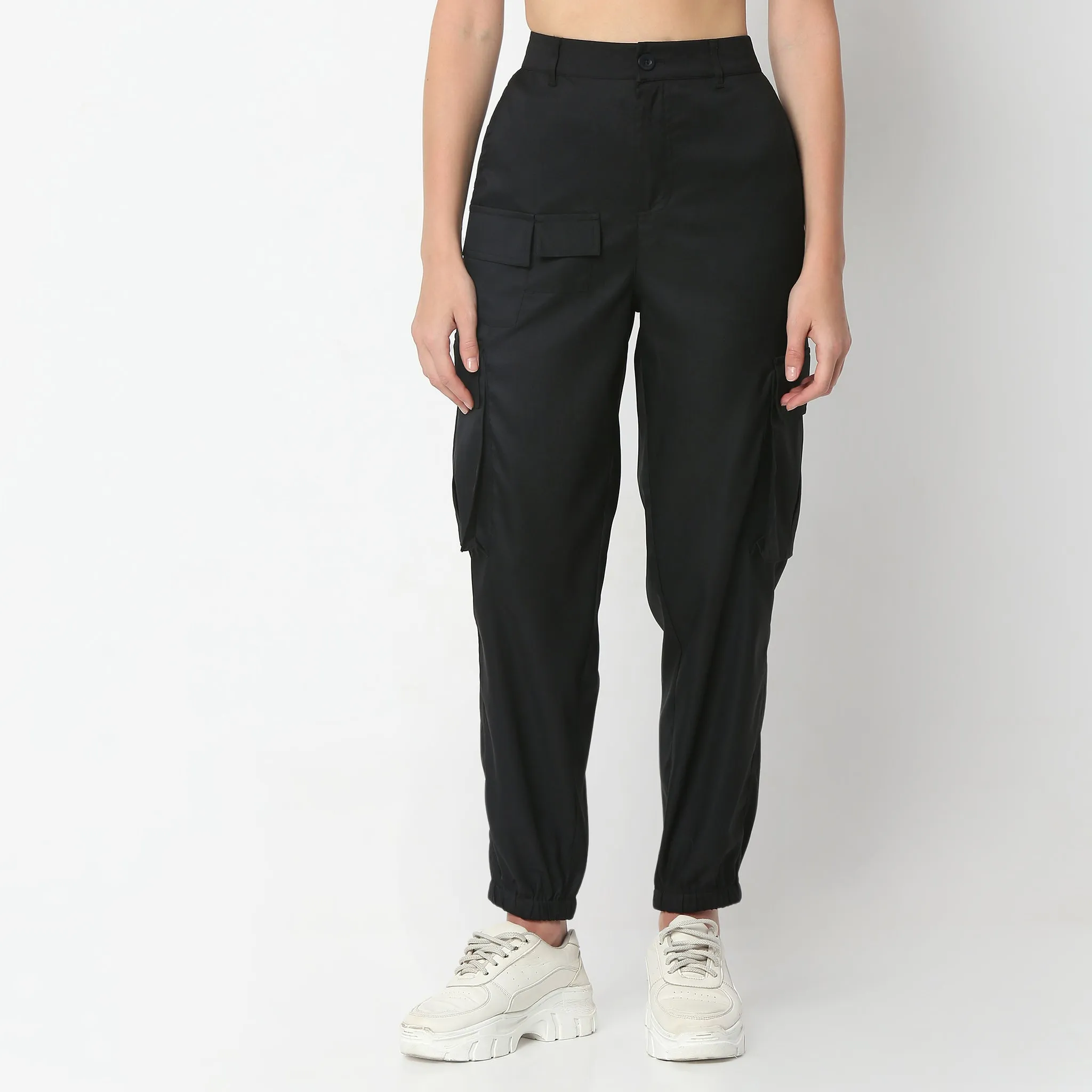 Ankle Length High Rise Cargo Pant with Patch Pocket