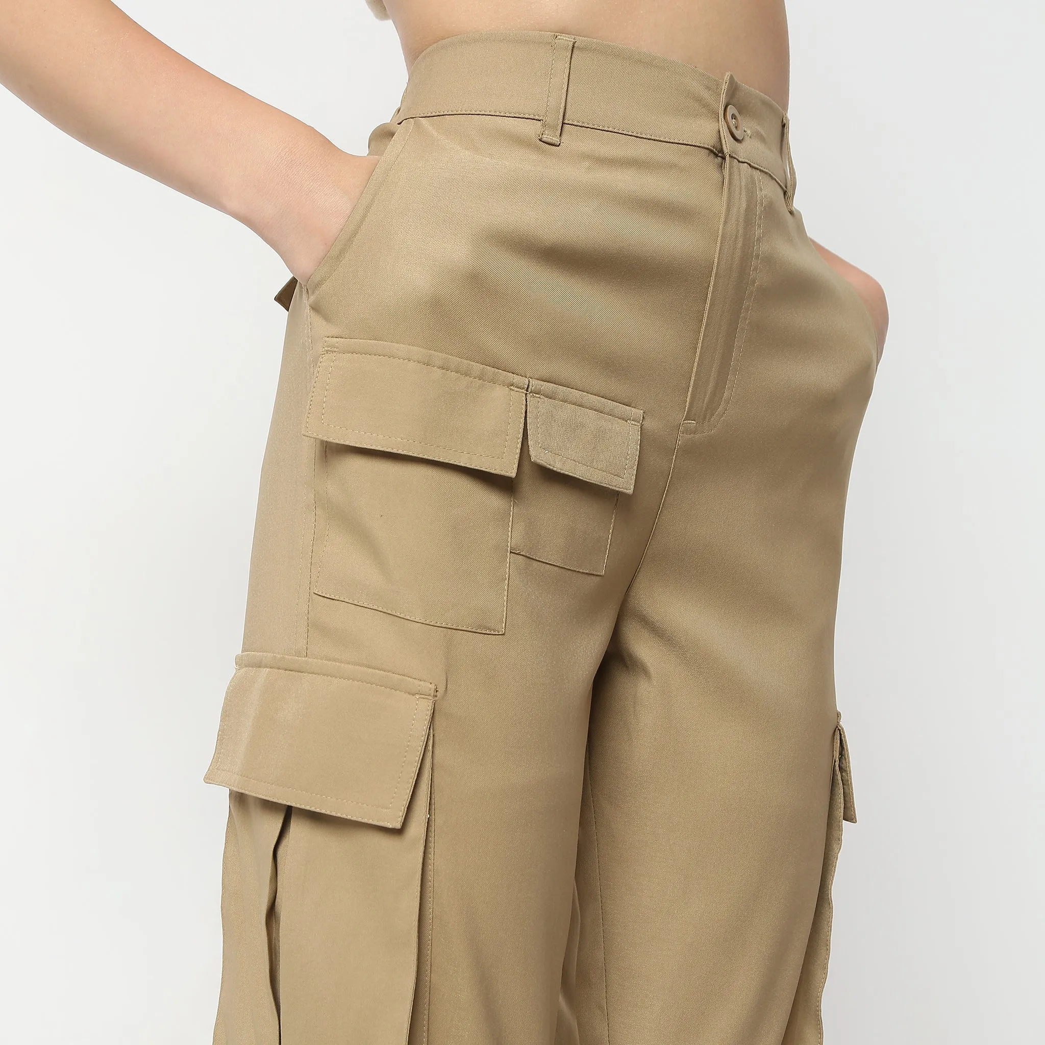 Ankle Length High Rise Cargo Pant with Patch Pocket