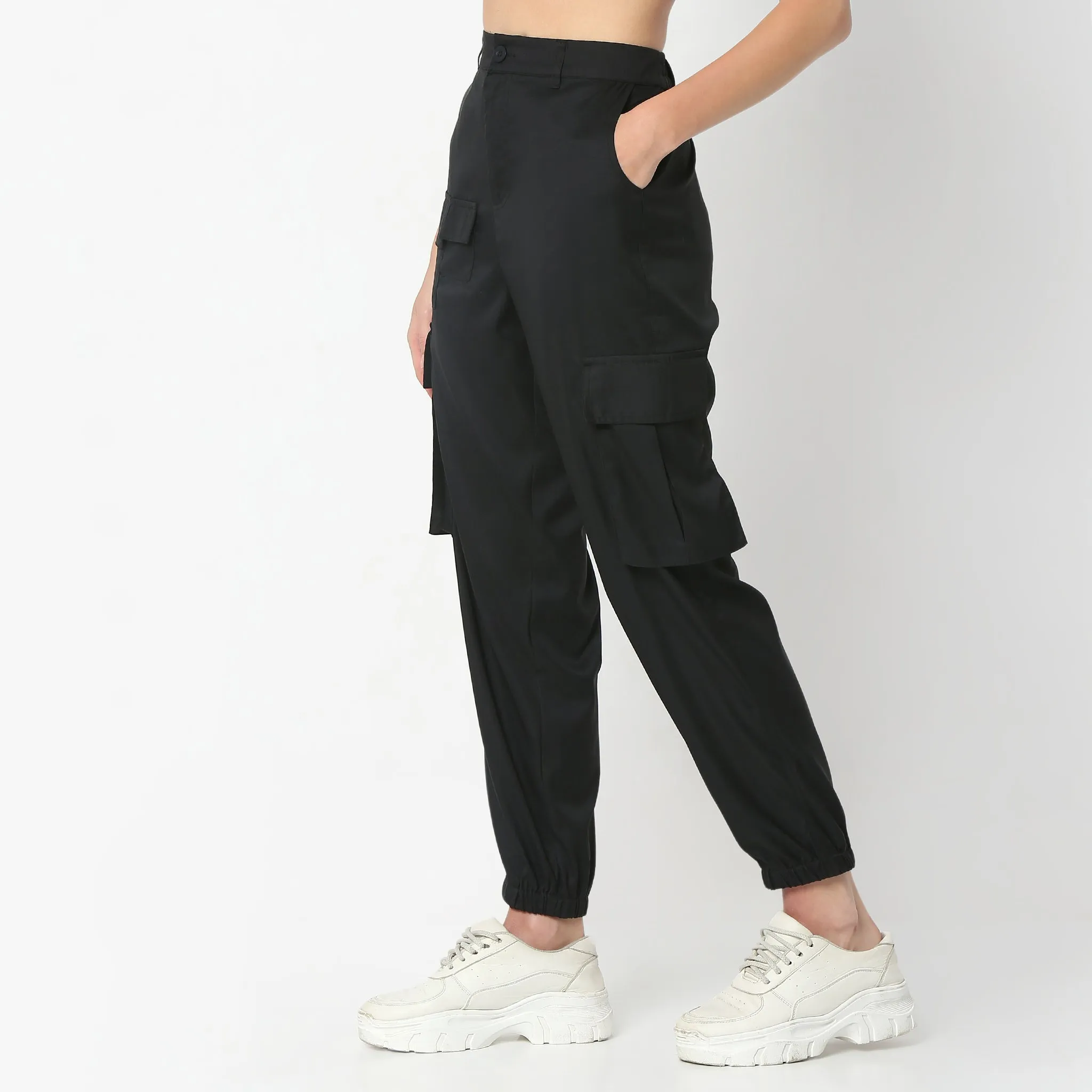Ankle Length High Rise Cargo Pant with Patch Pocket