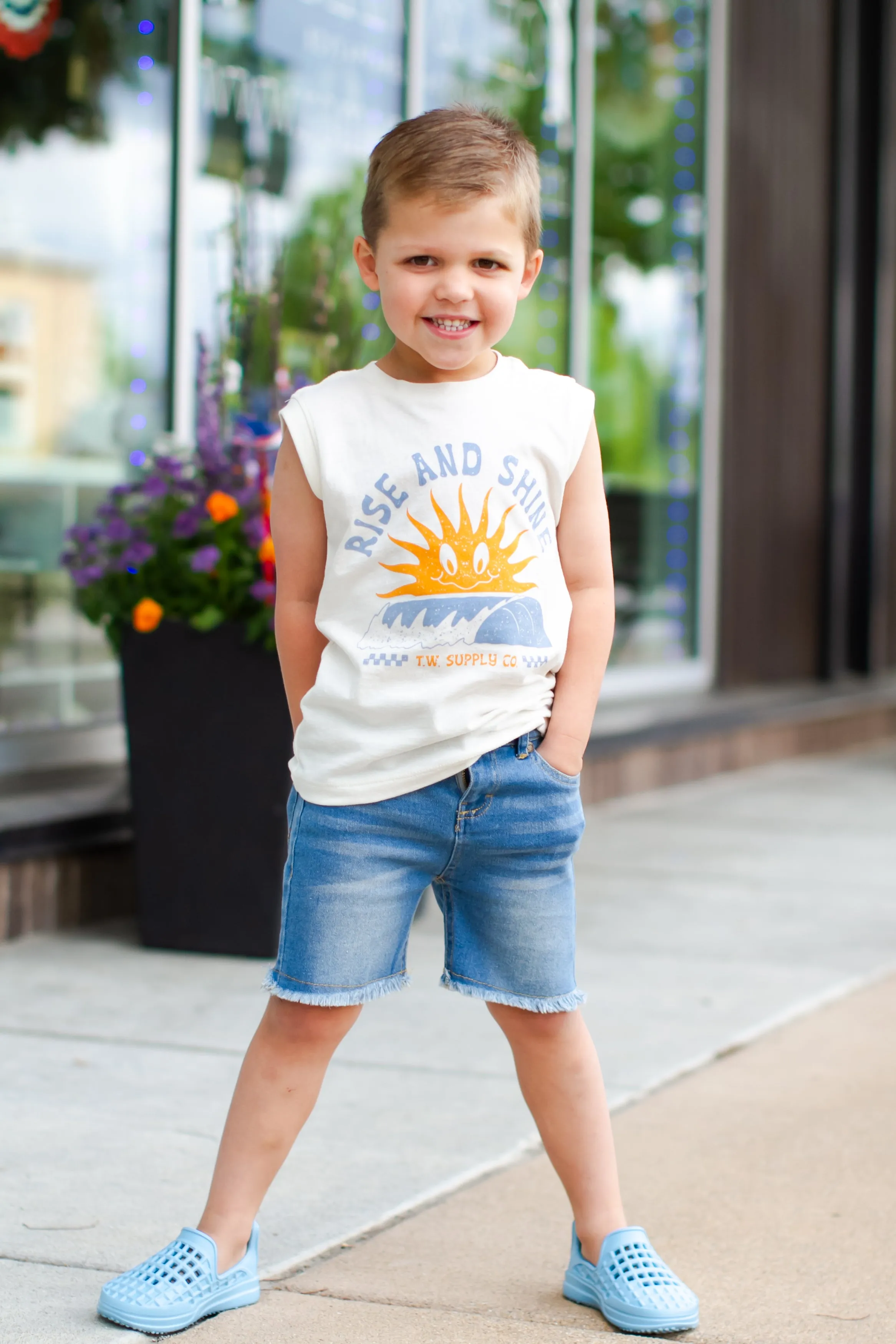 Appaman - Boys Cut Off Sunwashed Denim Shorts