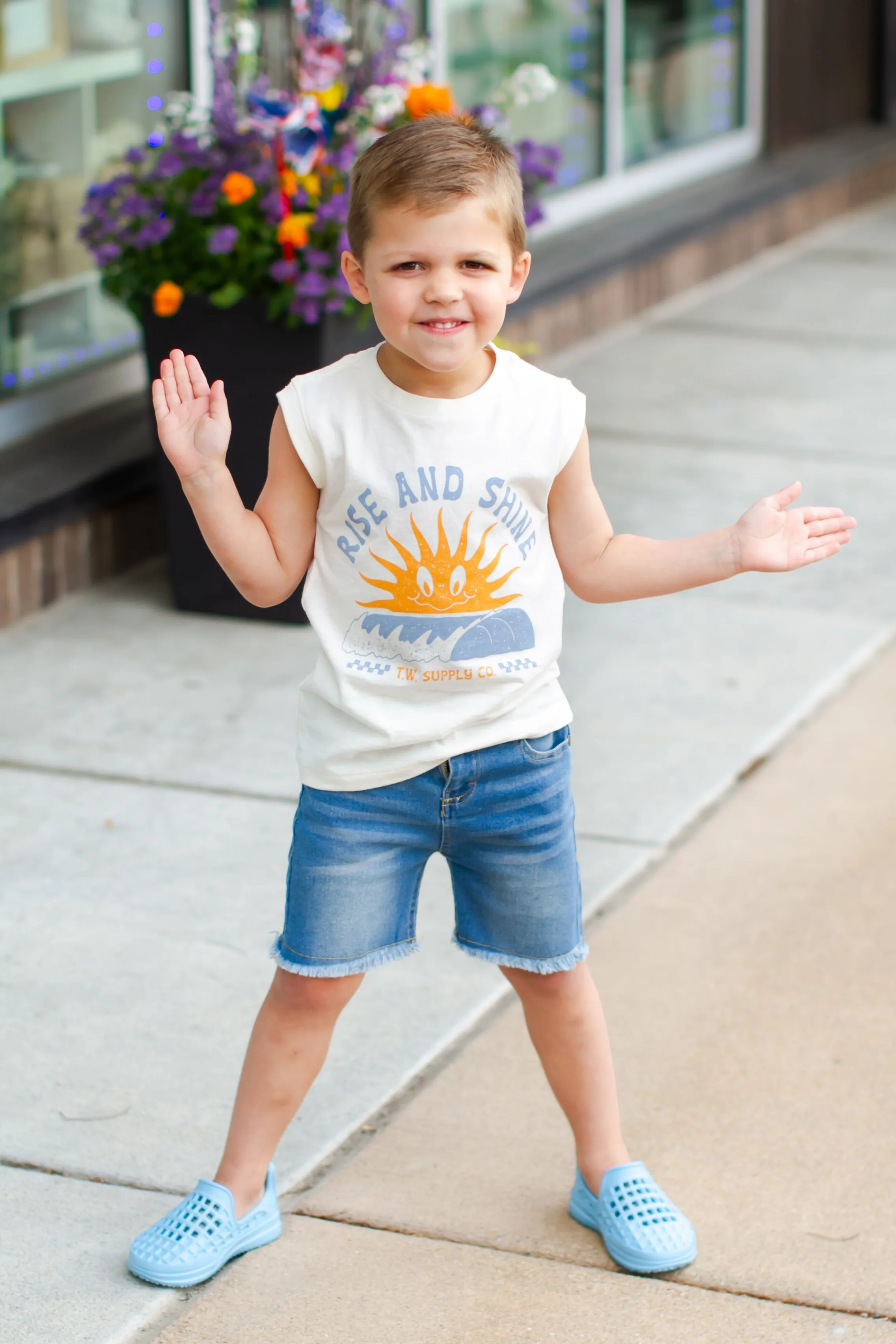 Appaman - Boys Cut Off Sunwashed Denim Shorts