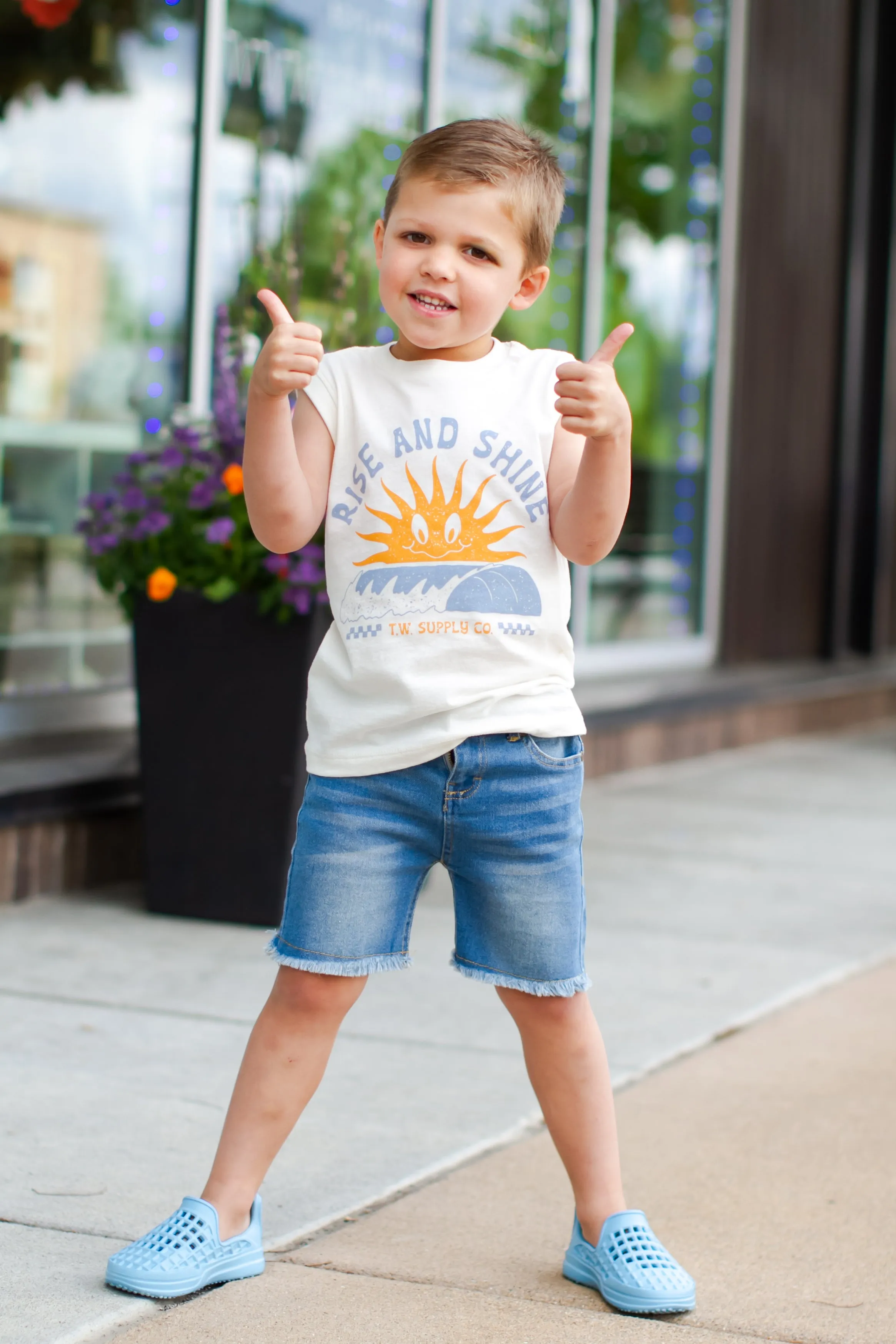Appaman - Boys Cut Off Sunwashed Denim Shorts