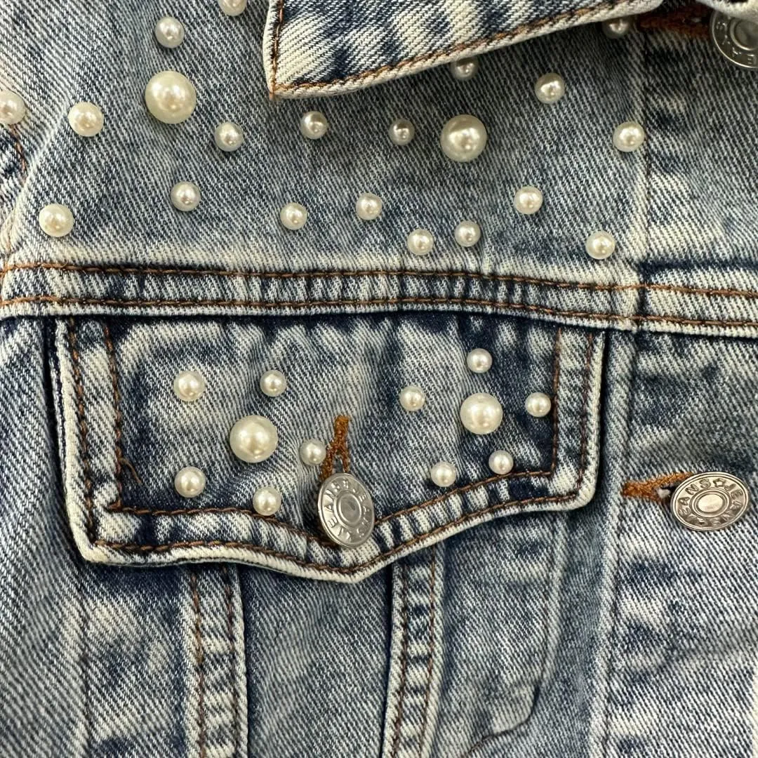 Baby Kid Toddler & Little Girls Pearl Blue Denim Jacket