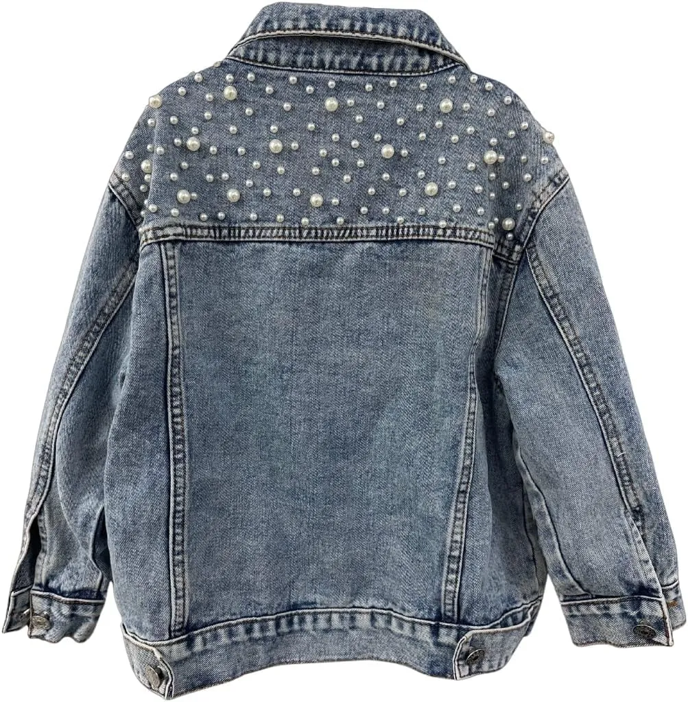 Baby Kid Toddler & Little Girls Pearl Blue Denim Jacket