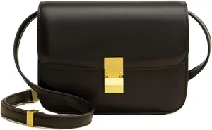 Bags for Women Soft leather tofu bag shoulder messenger bag fashionable versatile women's bag(Black)