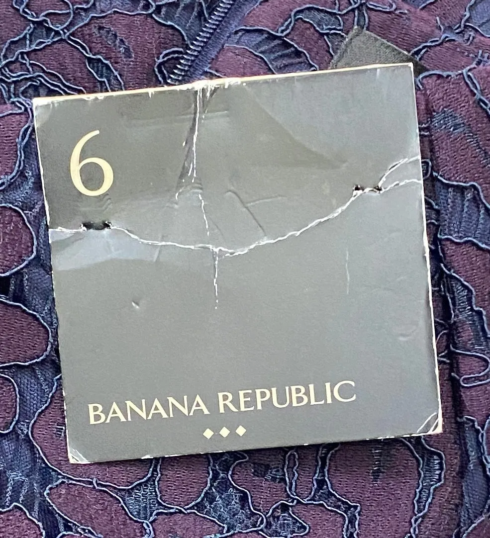Banana Republic Skirt Black Burgundy Lace NWT Size 6 SKU 000317-5