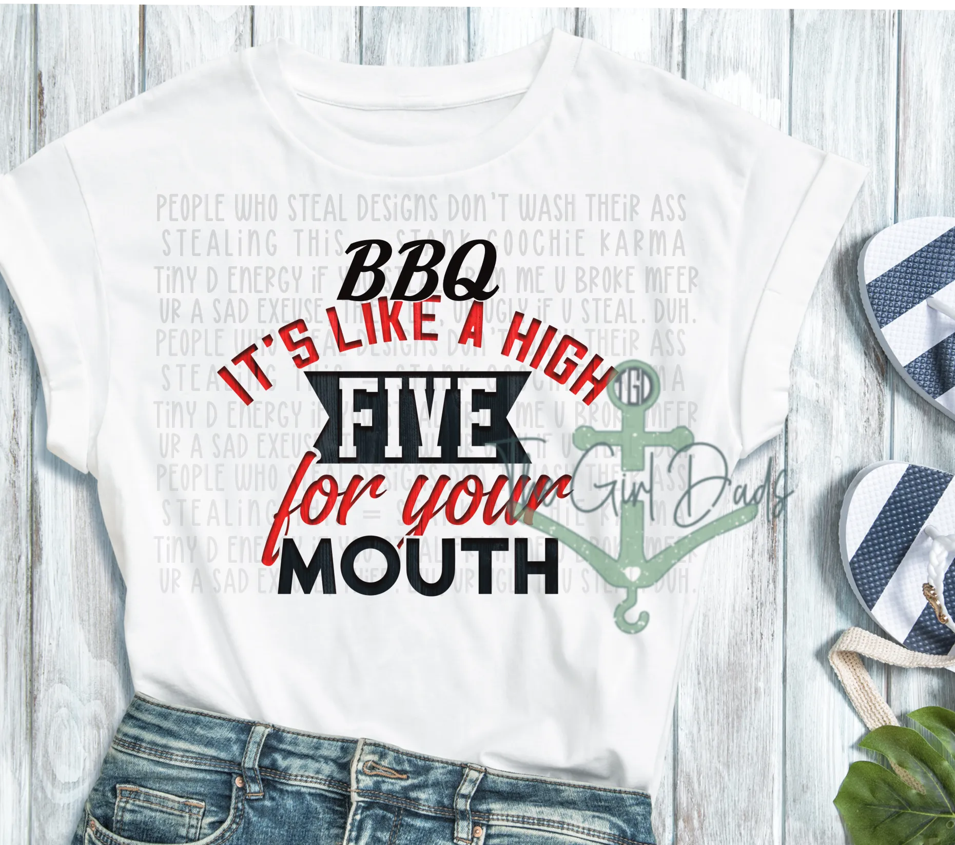BBQ is a High Five For your Mouth Top Design