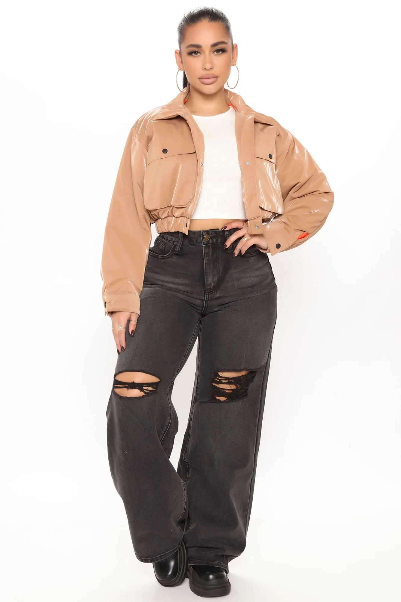 Beat You To It Cropped Jacket - Mocha