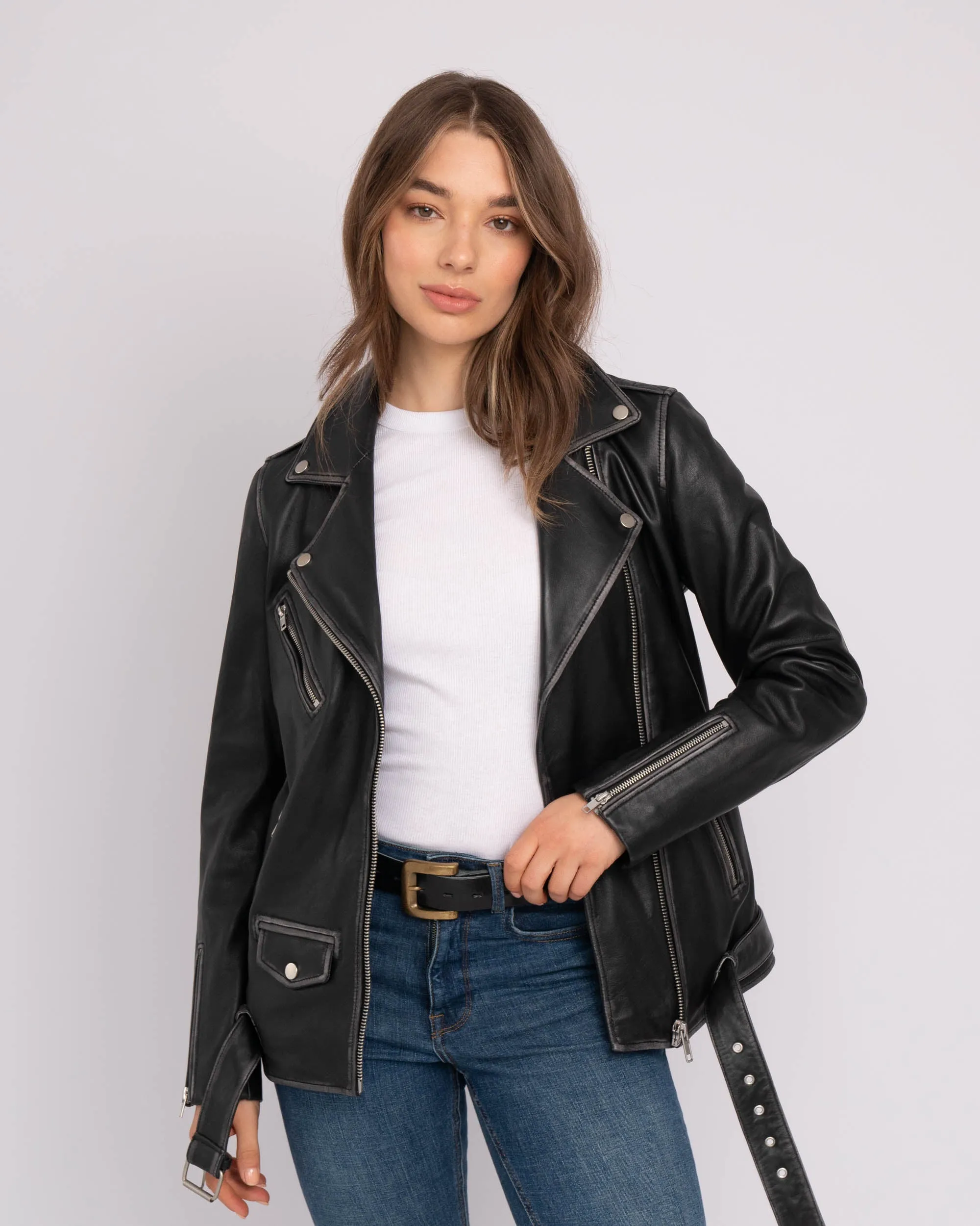 Berlin | Oversized Leather Biker Jacket
