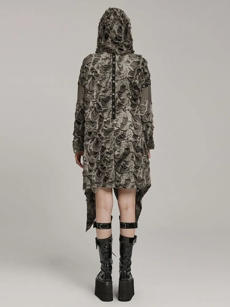 Black and Coffee Wasteland Punk Decayed Coat