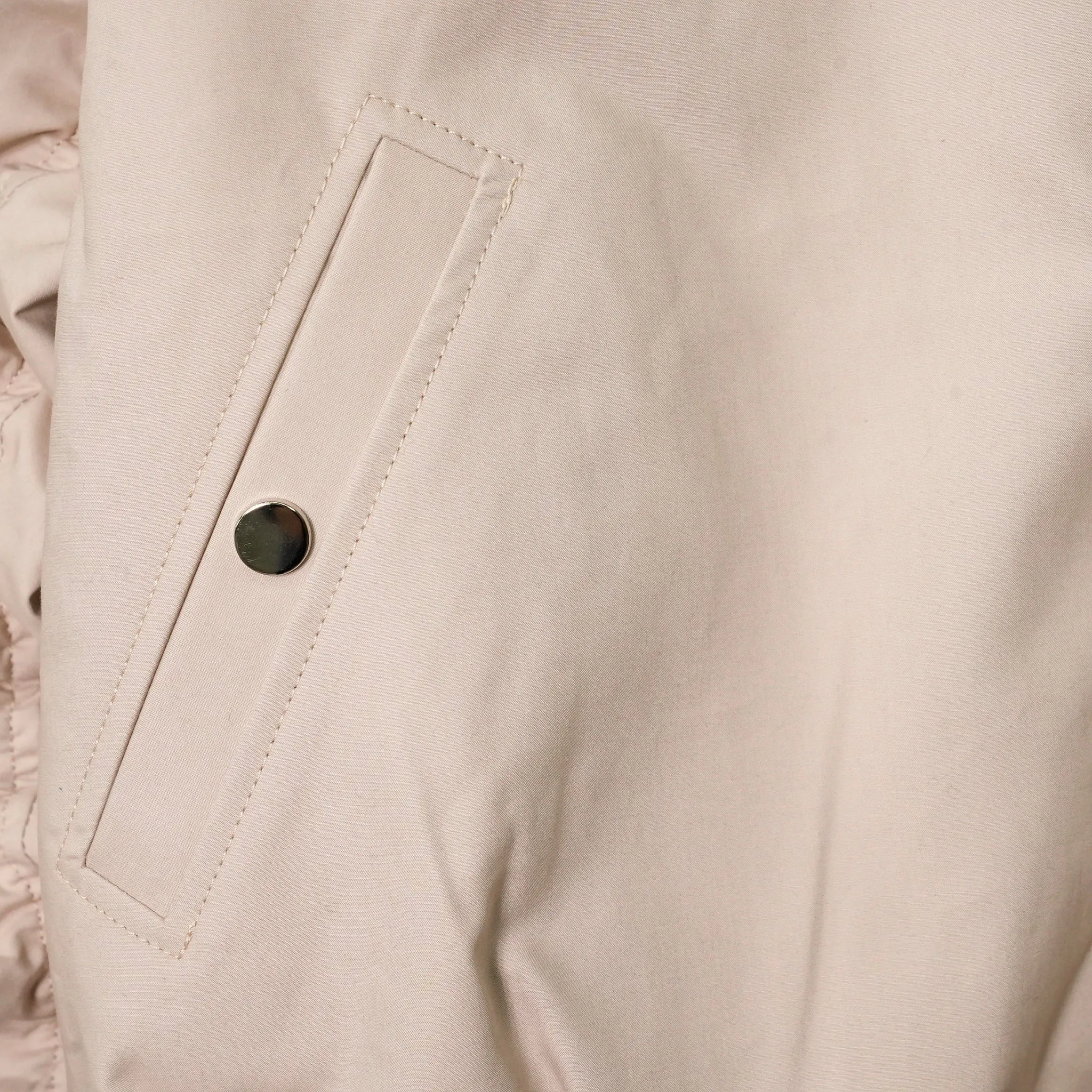 BOMBER JACKET WITH KNIT COLLAR / BEIGE