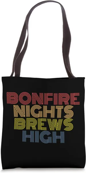 Bonfire Nights Brews High Lake Life Vibes Retro Tote Bag