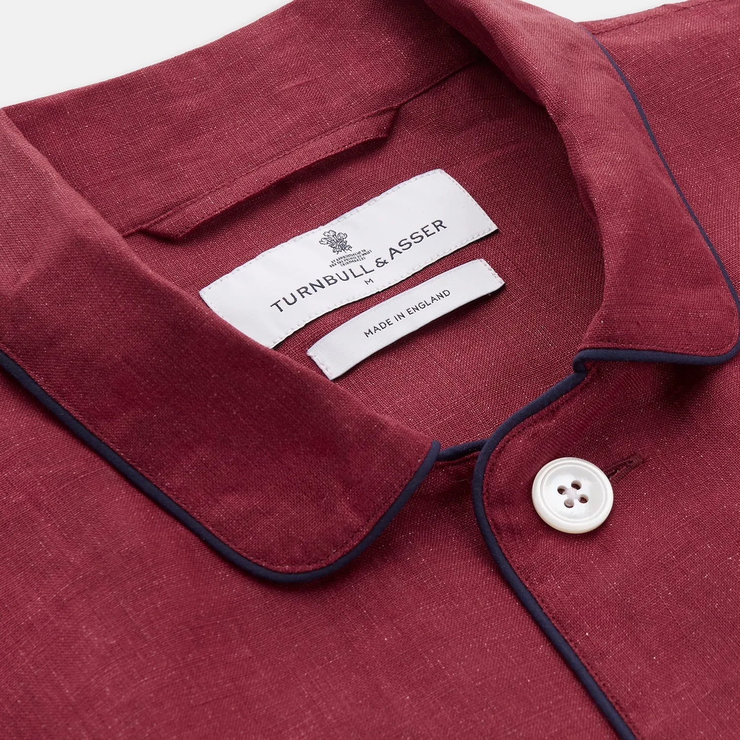 Burgundy Linen Modern Pyjama Set