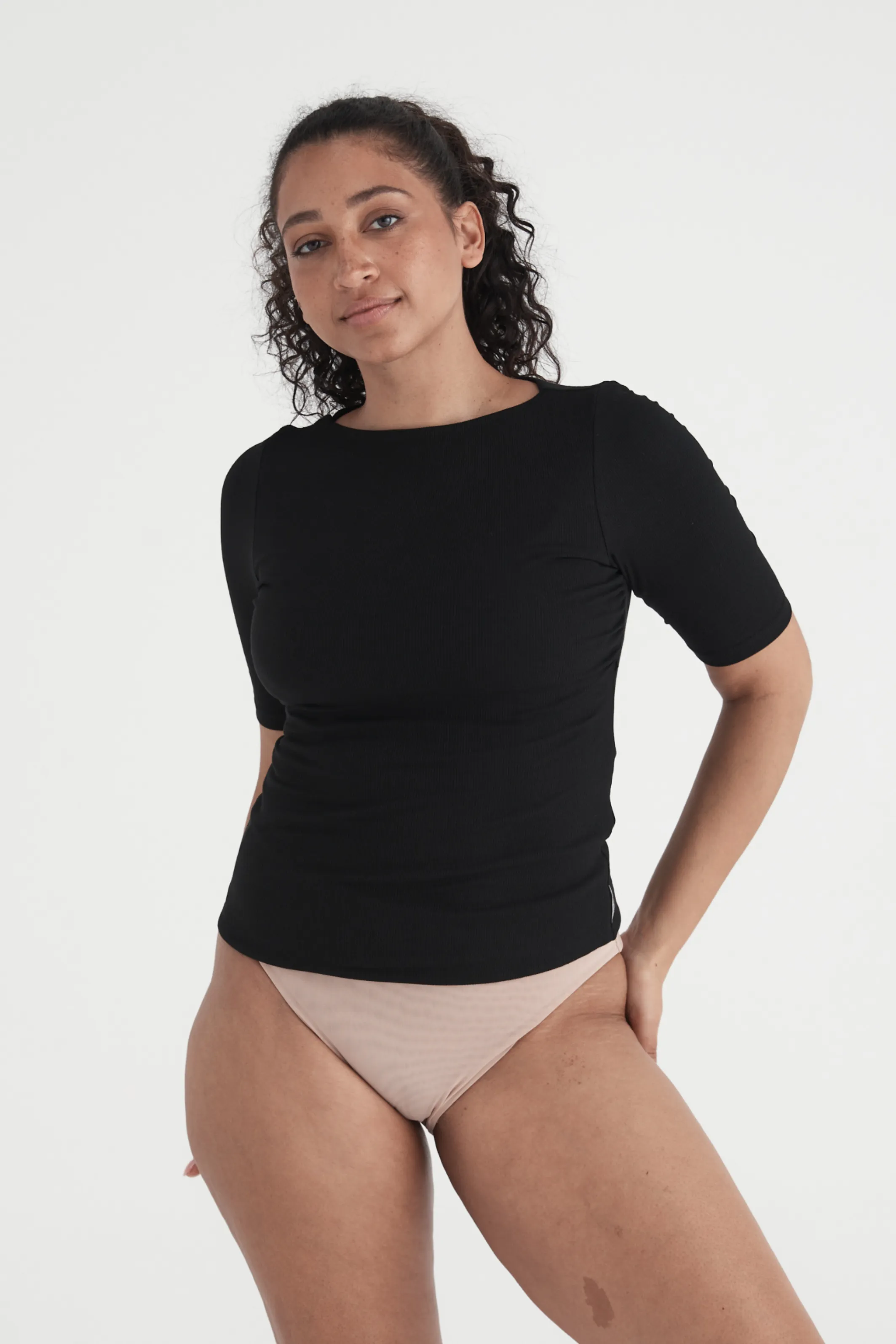 Busty Basics - Boat Neck Half Sleeve