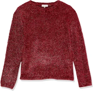 Calvin Klein Women's Comfortable Crewneck Fuzzy Long Sleeve Sweater