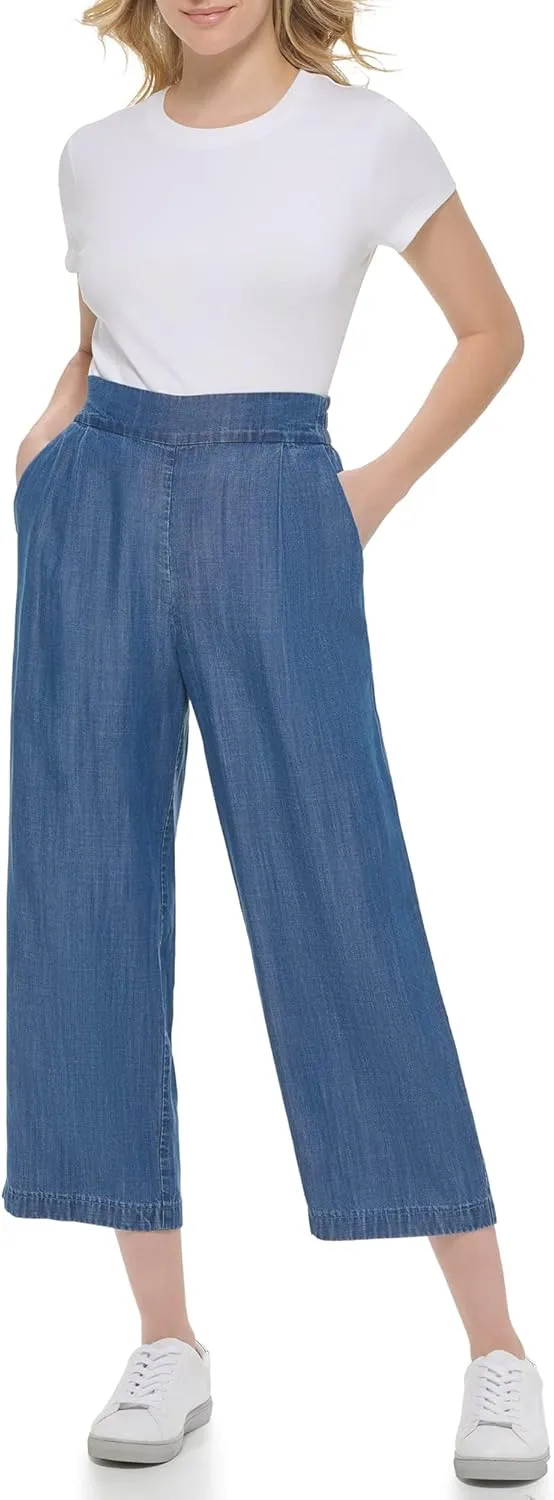 Calvin Klein Women's Comfortable Wide Leg Tencel Pants