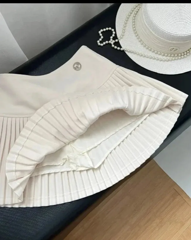 CANDACE  Pleated Hem Mini Skirt