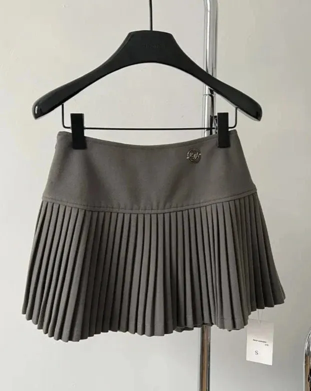 CANDACE  Pleated Hem Mini Skirt