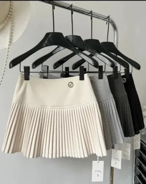 CANDACE  Pleated Hem Mini Skirt
