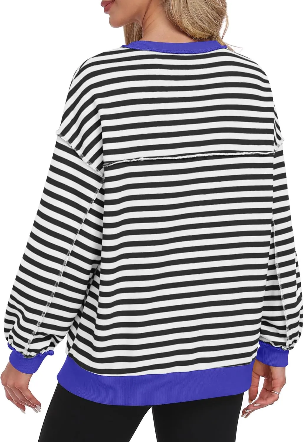 Caracilia Women's Oversized Sweatshirts Long Sleeve Henley Button Down Pullover Hoodies Tunic Tops 2025 Trendy Fall Clothes