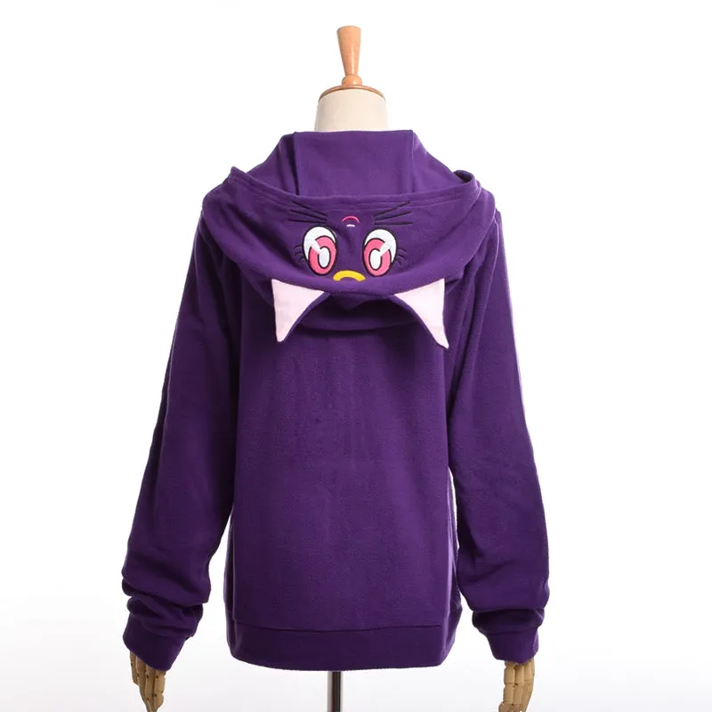 Casual Fleece Women Cartoon Anime Hoodies