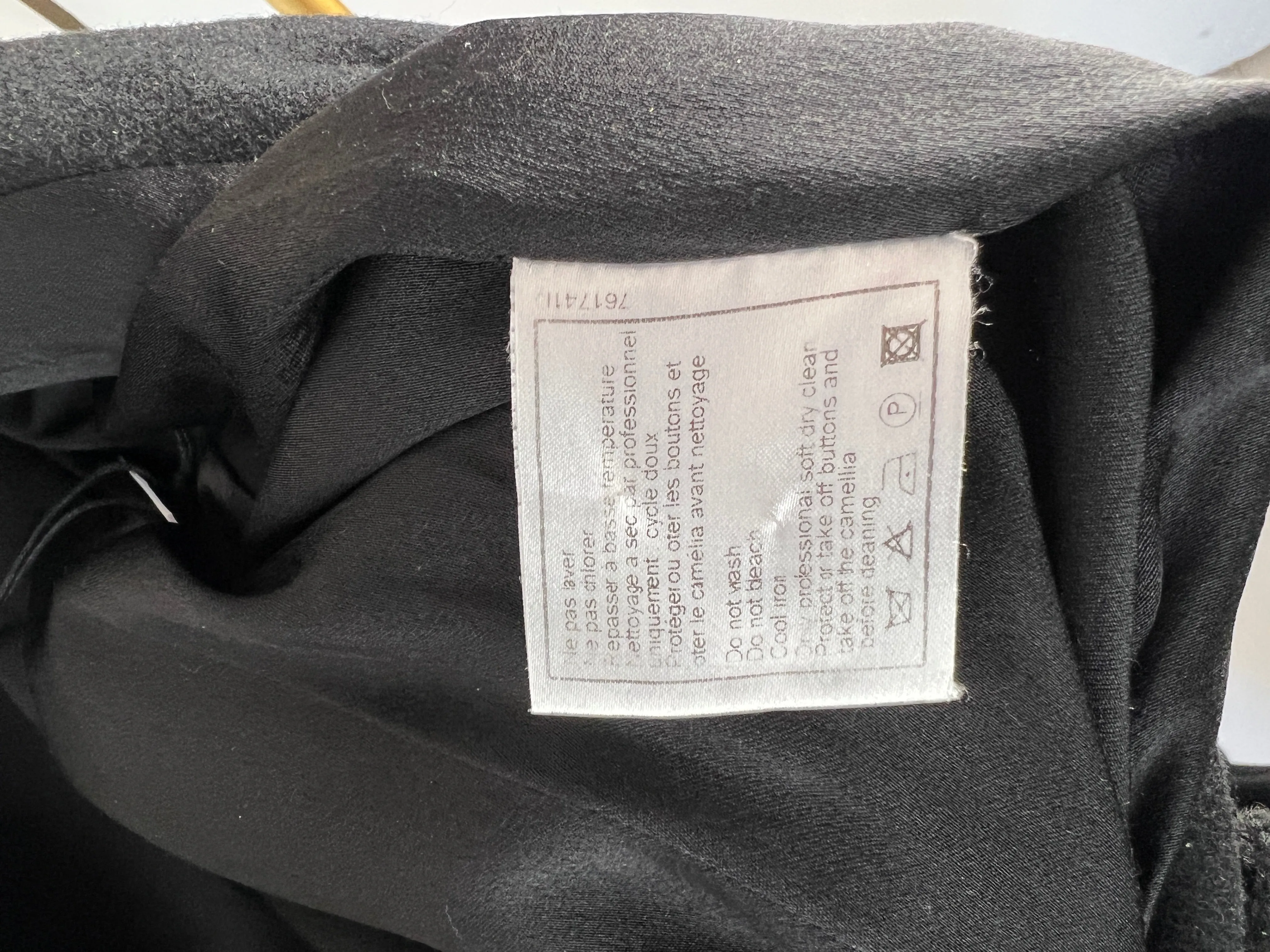 Chanel Black Hooded Longline Wool Coat With Toggle Fasten Detail  Fr 42 (uk 10)