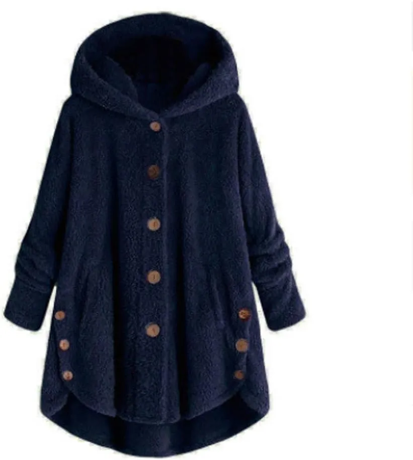 ChicCrate Womens Fleece Jackets Winter Coats 2025 Sherpa Lined Hoodies Oversized Button Down Hooded Cardigans Warm Clothes