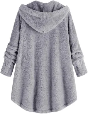 ChicCrate Womens Fleece Jackets Winter Coats 2025 Sherpa Lined Hoodies Oversized Button Down Hooded Cardigans Warm Clothes