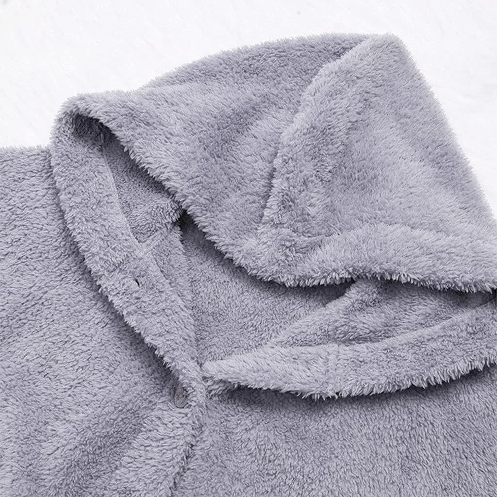 ChicCrate Womens Fleece Jackets Winter Coats 2025 Sherpa Lined Hoodies Oversized Button Down Hooded Cardigans Warm Clothes