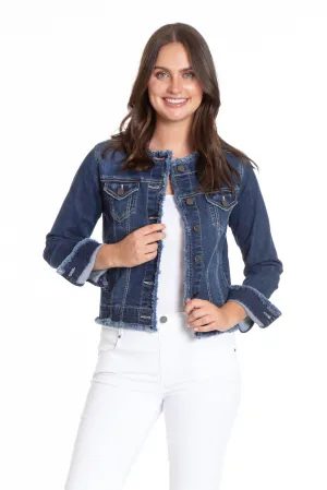 Collarless Jean Jacket