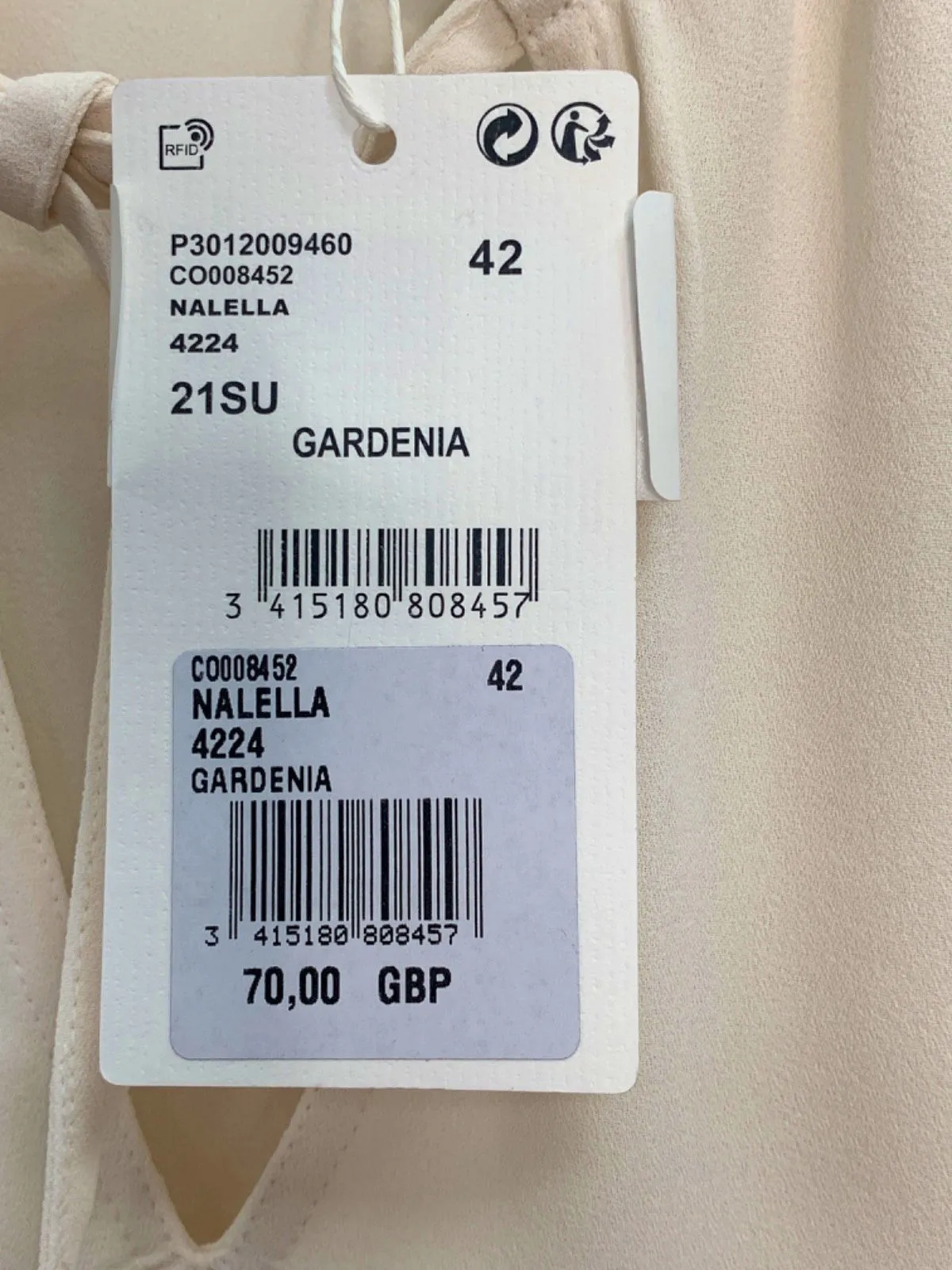 Comptoir des Cotonniers Gardenia Nalella Short Sleeve Blouse EU 42 UK 14