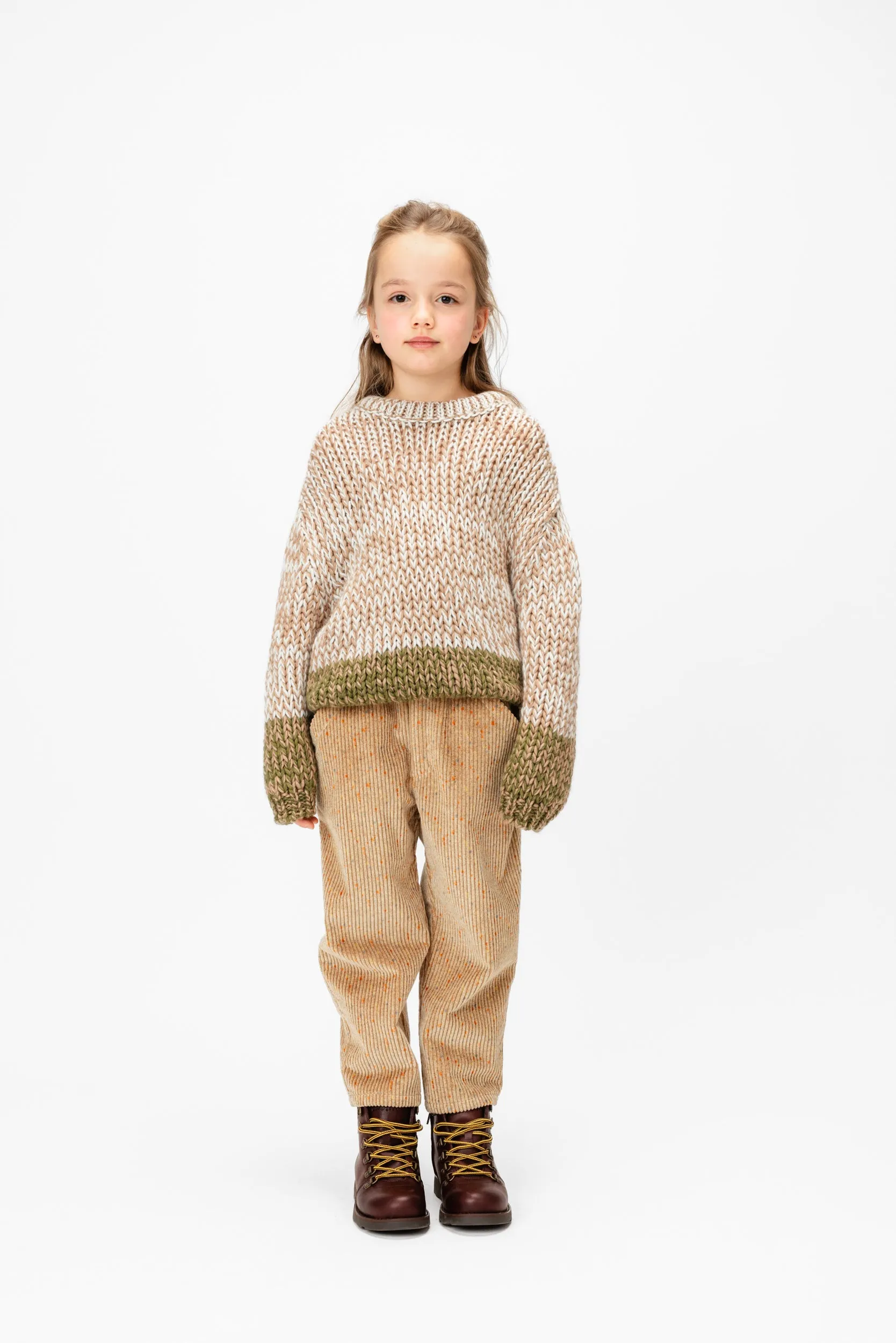 Corduroy Paperbag Trousers Melange, Camel