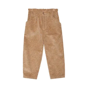 Corduroy Paperbag Trousers Melange, Camel