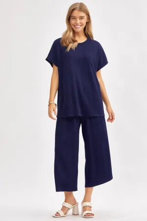 Curvy Navy Palm Beach Pant Set