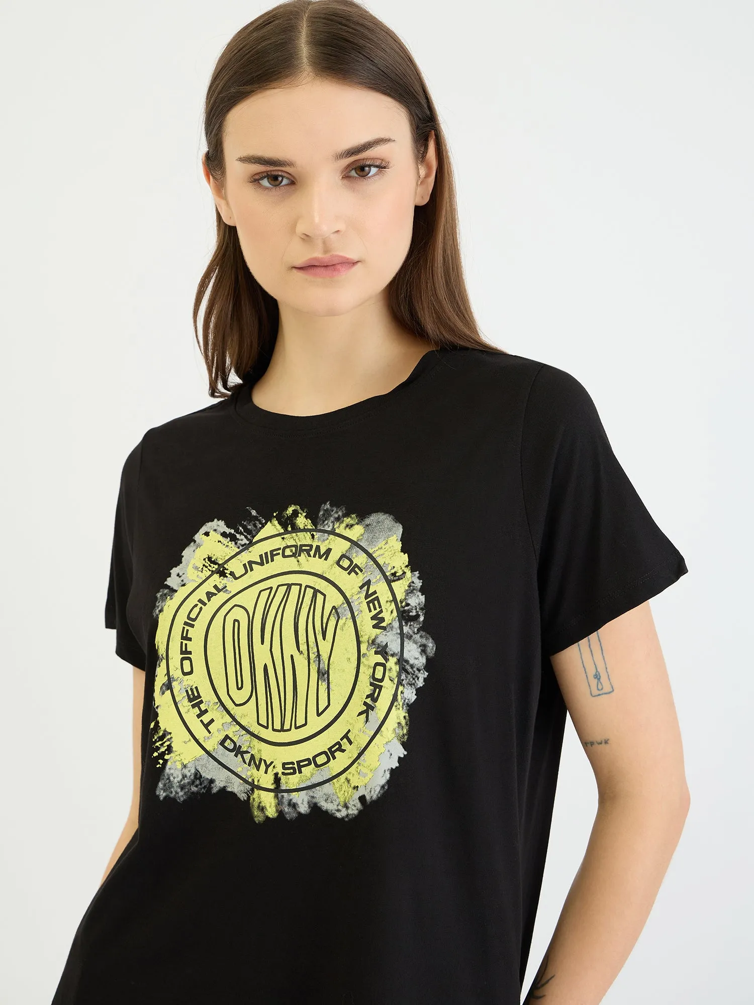 DKNY Women Black Tshirt