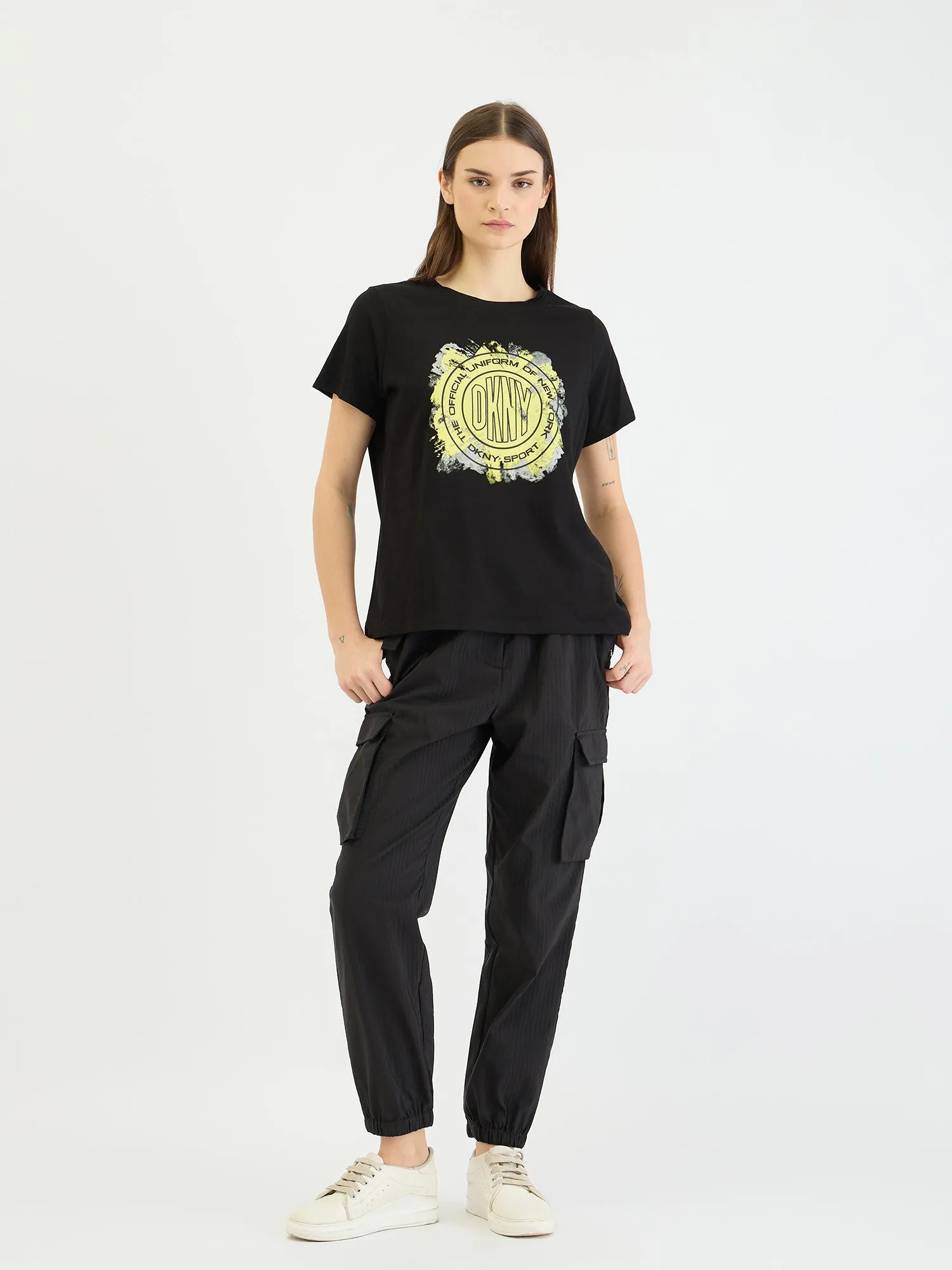 DKNY Women Black Tshirt