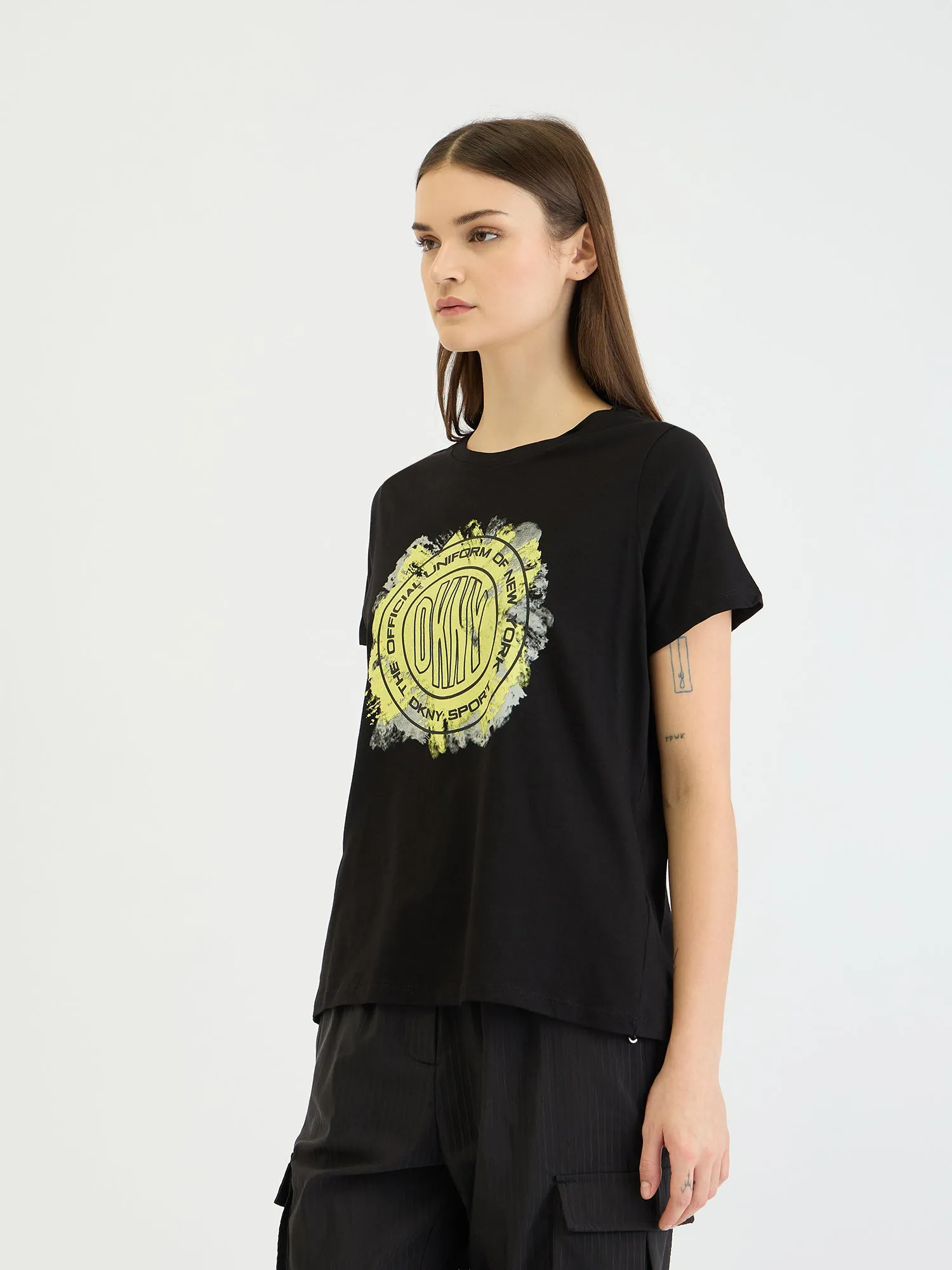 DKNY Women Black Tshirt