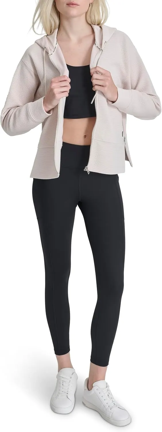 DKNY womens Full Zip Tech Hoodie Jacket
