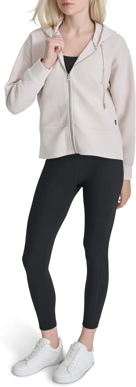 DKNY womens Full Zip Tech Hoodie Jacket